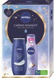 Nivea Caring Moment Creme Care pflegendes Duschgel 250 ml + Smooth Sensation Körperlotion 400 ml, Kosmetikset für Frauen