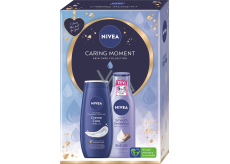 Nivea Caring Moment Creme Care pflegendes Duschgel 250 ml + Smooth Sensation Körperlotion 400 ml, Kosmetikset für Frauen