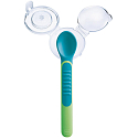 Mam Feeding Spoons & Cover 2-Phasen-Futterlöffel mit Schutzhülle 6+ Monate Grün 1 Set