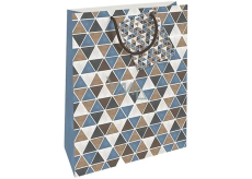 Nekupto Geschenkpapier Tasche 32,5 x 26 x 13 cm Mosaik blau
