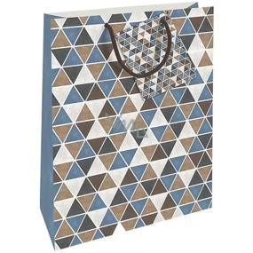 Nekupto Geschenkpapier Tasche 32,5 x 26 x 13 cm Mosaik blau