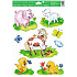 Fensterfolie handbemalte Tiere Ferkel 33,5 x 26 cm
