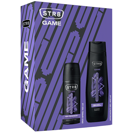 Str8 Game Deodorant Spray 150 ml + Duschgel 400 ml, Kosmetikset für Männer