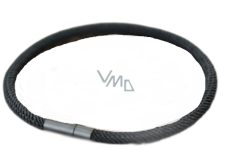 Lanový Magnetický náramek černý, 18,5 cm x 4 mm, unisex