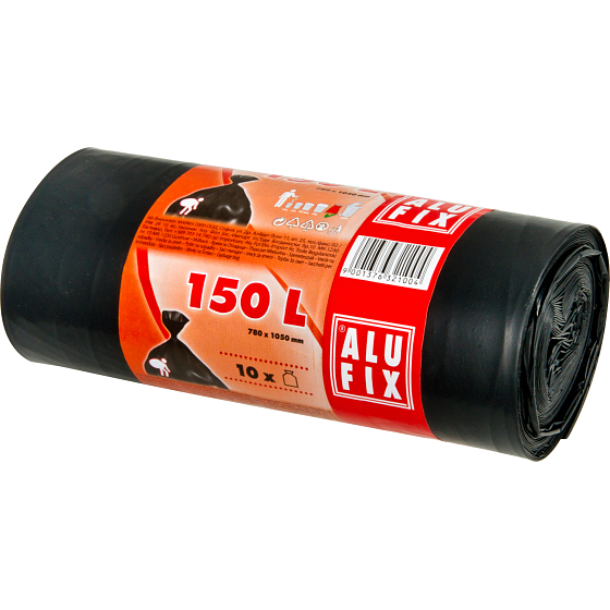 Alufix Müllsäcke, 34 µ, 78 × 105 cm, 150 l, 10 Stk.