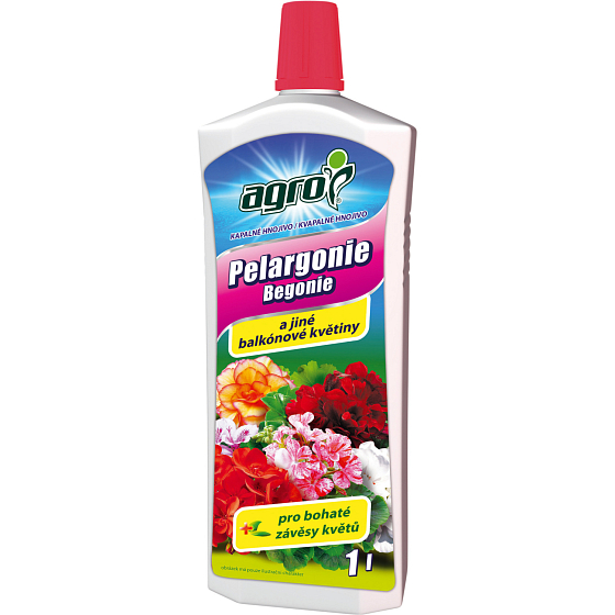 Agro flüssiger Dünger für Pelargonie und andere Balkonblumen, 1 l