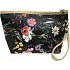 Etue Kunstleder schwarz mit Blumen 21 x 13 x 8 cm 70350