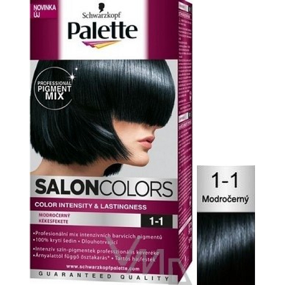 Schwarzkopf Palette Salon Colors Haarfarbe 1-1 1-1 Blau-Schwarz