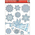 Fensterfolie ohne Klebeflocken mit Engelseisflocken mit Silberglitter 42 x 30 cm