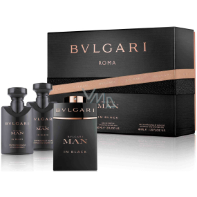 Bvlgari Mann In Schwarz Eau de Parfum für Männer 60 ml + After Shave Balm 40 ml + Körper- und Haarduschgel 40 ml, Geschenkset