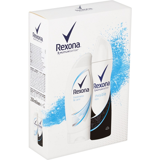 Rexona Frische & Pflege Duschgel 250 ml + Invisible Aqua Antitranspirant Deodorant Spray für Frauen 150 ml, Kosmetikset
