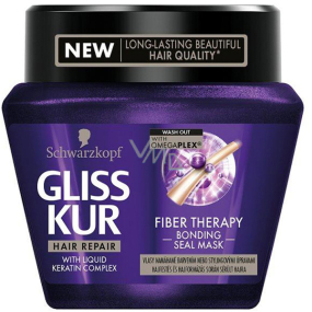 Gliss Kur Fibre Therapy Regenerationsmaske für gestresstes Haar durch Färben und Stylen von 300 ml