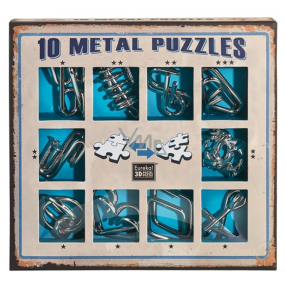 Albi Set mit 10 blauen Metallpuzzles ab 7 Jahren