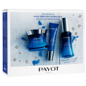 Payot Blue Techni Liss Jour Glättende chronoaktive Creme 50 ml + Glättendes chronoaktives Gel 15 ml + Konzentratfüllung Chronoaktives Serum 30 ml, + Kulturbeutel, Kosmetikset