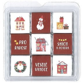 Nekupto Schokoladenpuzzle Weihnachtshäuser 11 x 11,5 x 0,7 cm, 9 x 5 g