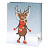 Ditipo Geschenkpapiertüte 18 x 10 x 22,7 cm Weihnachten hellblau - Rentier