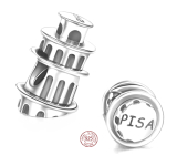 Sterling Silber 925 Italien Pisa - Schiefer Turm, Reisearmband Perle