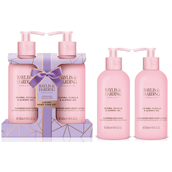 Baylis & Harding Jojoba und Vanille Flüssigseife 300 ml + Hand- und Körperlotion 300 ml, Kosmetikset für Frauen