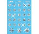 Bogen Weihnachtsaufkleber, Fensterfolie ohne Kleber Kleine Schneeflocken mit Glitzer 35 x 25 cm