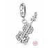 Charme Sterling Silber 925 Glitzernde Geige, Anhänger am Armband Interessen