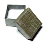 Krabička karton s houbičkou na šperky šedá 4 x 4 x 2,5 cm