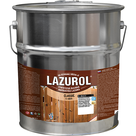 Lazurol Classic S1023 dünnschichtige Holzlasur mit Ölanteil, 0022 Palisander, 16 l