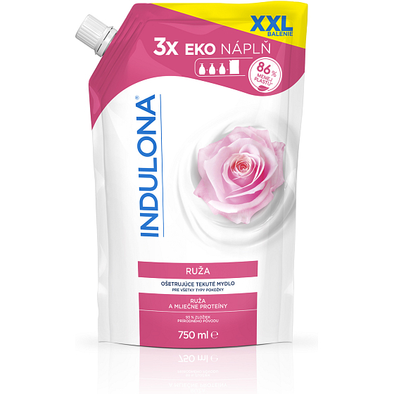 Indulona flüssige Seife Rose Nachfüllung, 750 ml