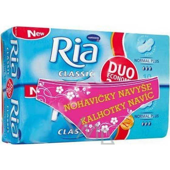 Ria Classic Normal Plus Damenbinden mit Flügeln 2 x 10 Stück + Höschen