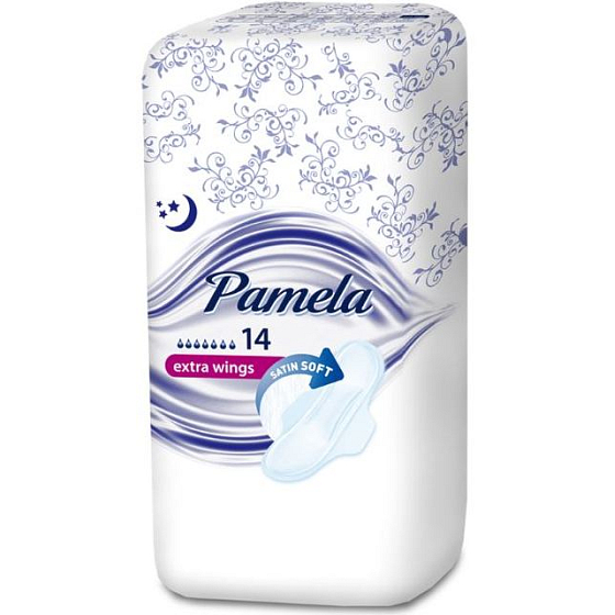 Pamela Extra Wings Satin Weiche Damenbinden 14 Stück