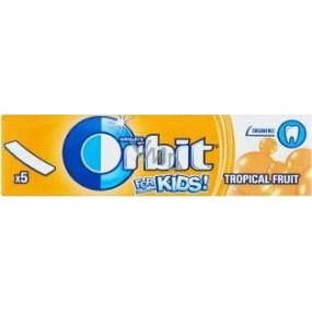 Wrigleys Orbit Kids Tropischer Fruchtgummi ohne Zuckerscheiben 5 Stück 13 g