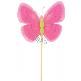 Filz Schmetterling rosa Aussparung 7 cm + Spieße