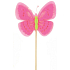Filz Schmetterling rosa Aussparung 7 cm + Spieße