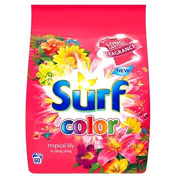 Surf Color Tropical Lily & Ylang Ylang Waschpulver für farbige Wäsche 60 Dosen 3,9 kg