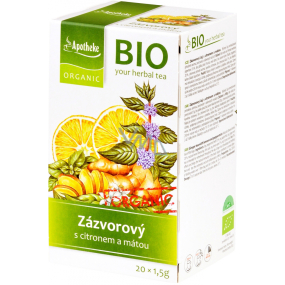 Apotheke Bio Ingwer mit Zitrone und Minze Kräutertee hilft bei der Verdauung, Abwehrkräfte 20 x 1,5 g