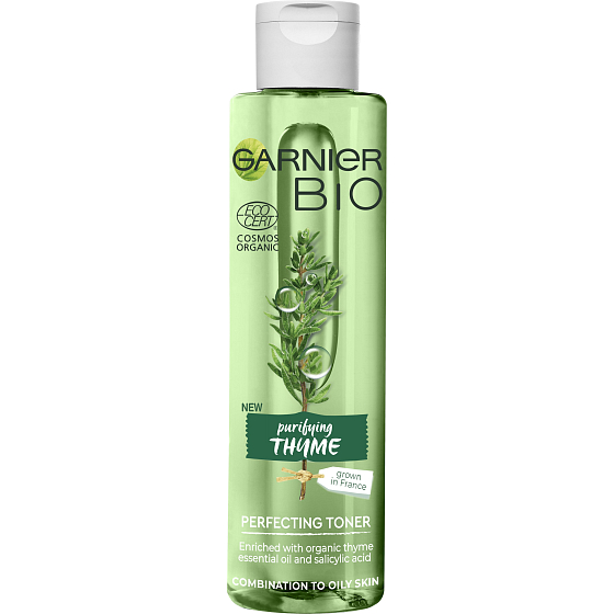 Garnier Bio Purifying Thyme Bio-Thymianöl und Salicylsäure-Verschönerungslotion zur Kombination mit fettiger Haut 150 ml