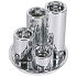 Arome Keramik Kerzenhalter für Teekerze Silber 4 Stück + Silber Untersetzer, Set