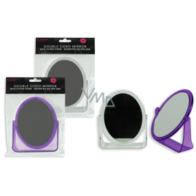 RSW Glamour Essentials Ovaler kosmetischer Drehspiegel, normal + Vergrößerung 12 x 10 cm 1 Stück