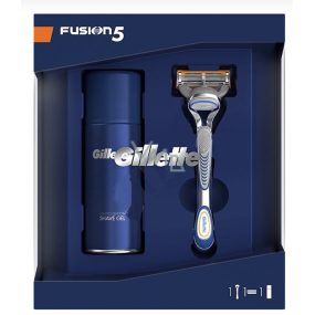 Gillette Fusion5 Rasierer für Männer + Ultra Sensitive feuchtigkeitsspendendes Rasiergel 75 ml, Kosmetikset, für Männer