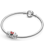 Charme Sterling Silber 925 Disney Minnie Mouse Schleife und das Wort Mum - Mum, Perle auf Armband
