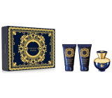 Versace Dylan Blue pour Femme Eau de Parfum 50 ml + Duschgel 50 ml + Körperlotion 50 ml, Geschenkset für Frauen