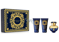 Versace Dylan Blue pour Femme Eau de Parfum 50 ml + Duschgel 50 ml + Körperlotion 50 ml, Geschenkset für Frauen