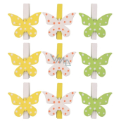 Schmetterlinge Holzpflöcke 3 Farben 4,5 cm, 9 Stück im Beutel