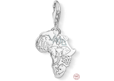 Charms Sterling Silber 925 Afrika, 5 Kontinente in Form von Herrschern des Tierreichs, Karabinerverschluss Anhänger am Reisearmband