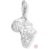 Charms Sterling Silber 925 Afrika, 5 Kontinente in Form von Herrschern des Tierreichs, Karabinerverschluss Anhänger am Reisearmband