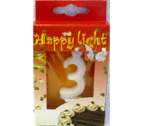 Happy Light Cake Kerze Nummer 3 in einer Box