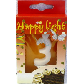 Happy Light Cake Kerze Nummer 3 in einer Box