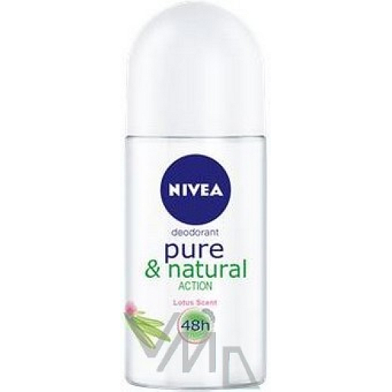 Nivea Pure & Natural Action mit Lotus Fragrance Roll-On Deodorant für Frauen 50 ml