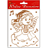 Fensterfolie ohne Leim Engel mit Goldglitter mit Harfe 18 x 15 cm