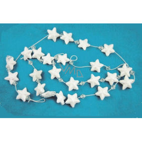 Kette weiße Sterne 12mm und Perlen, 180cm