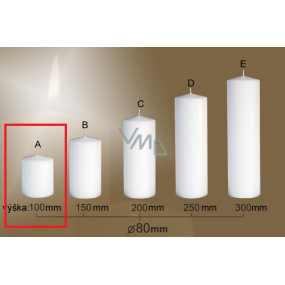 Lima Gastro glatte Kerze weißer Zylinder 80 x 100 mm 1 Stück
